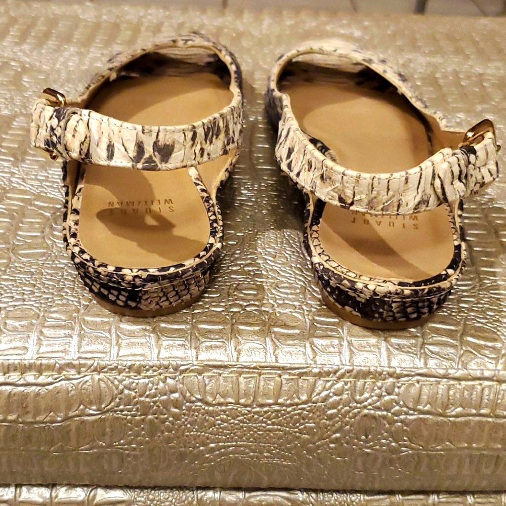 Stuart Weitzman Pointed Open Toe Reptile Flats - image 7